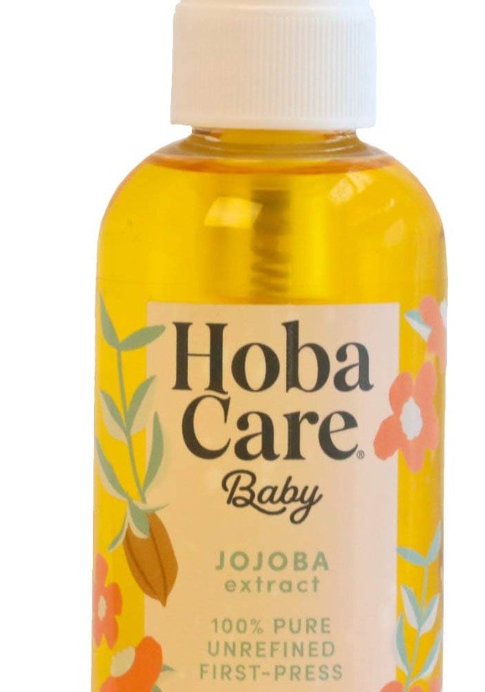 HobaCare Jojoba Baby Oil with Pump Dispenser - 100% Pure Natural Unrefined Unscented Cold-Pressed Jojoba Oil for Baby Hair, Infant Skin, Cradle Care & Body Moisture (4.22 fl oz) - Image 1